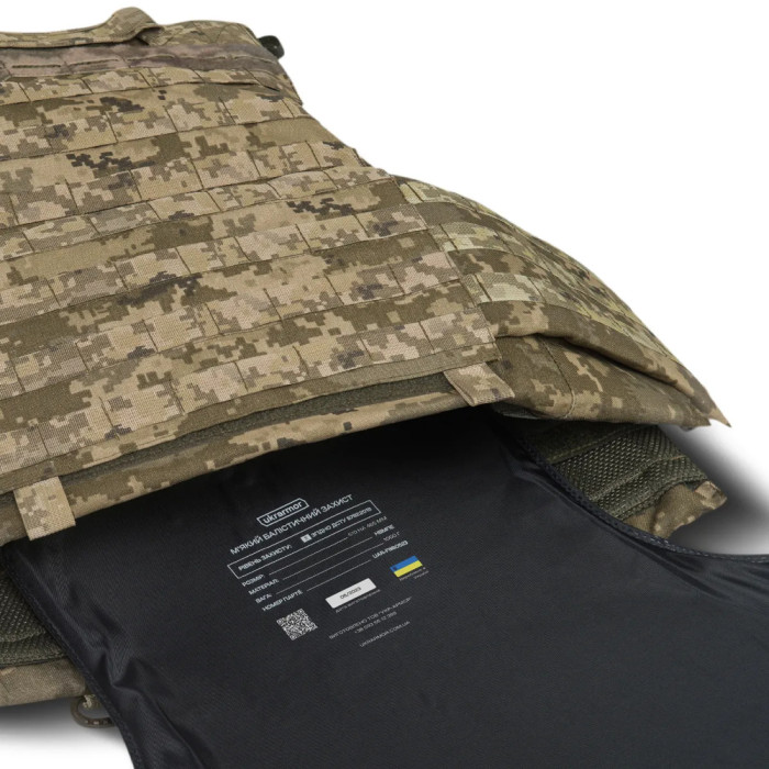 Комплект балістичних пакетів для бронежилета. Ukrarmor Перед та спина. S/M 2 