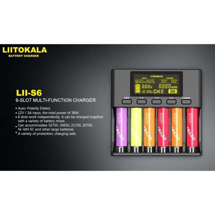 Зарядний пристрій LiitoKala Lii-S6 