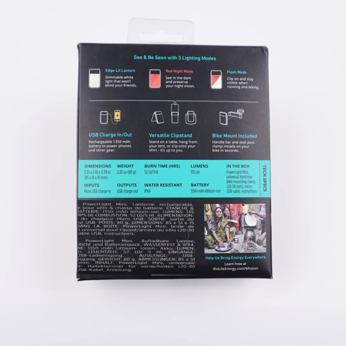 Ліхтар-повербанк Biolite PowerLight Mini, 135 люмен, Teal (BLT PLB1003) 