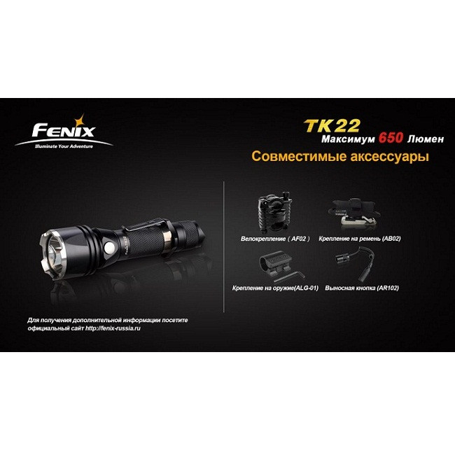 Підствольний Ліхтар Fenix TK22 Cree XM-L (U2) 