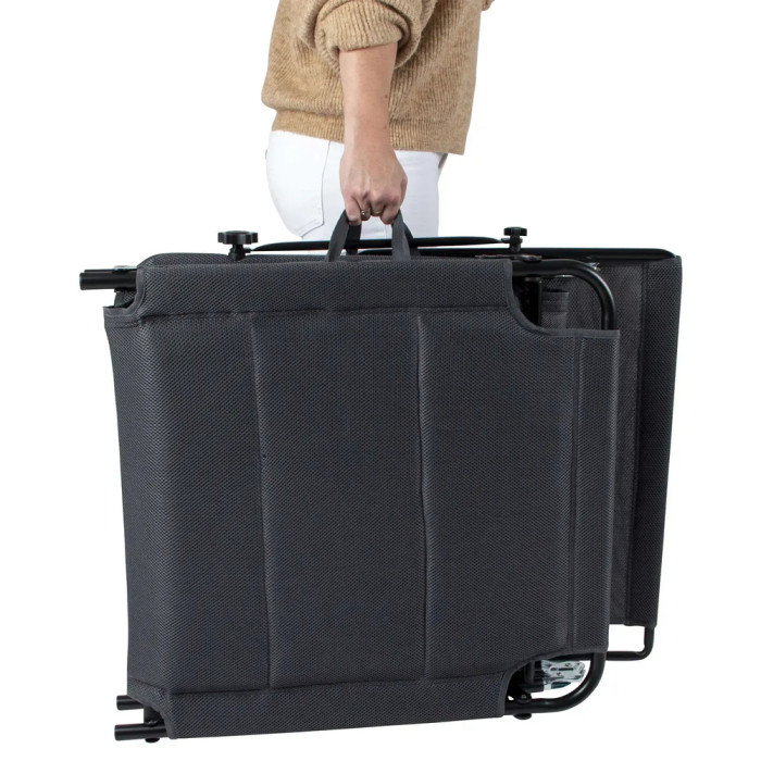 Ліжко розкладне Bo-Camp Sun Lounger With Sunscreen 5 Positions Grey (1304492) 