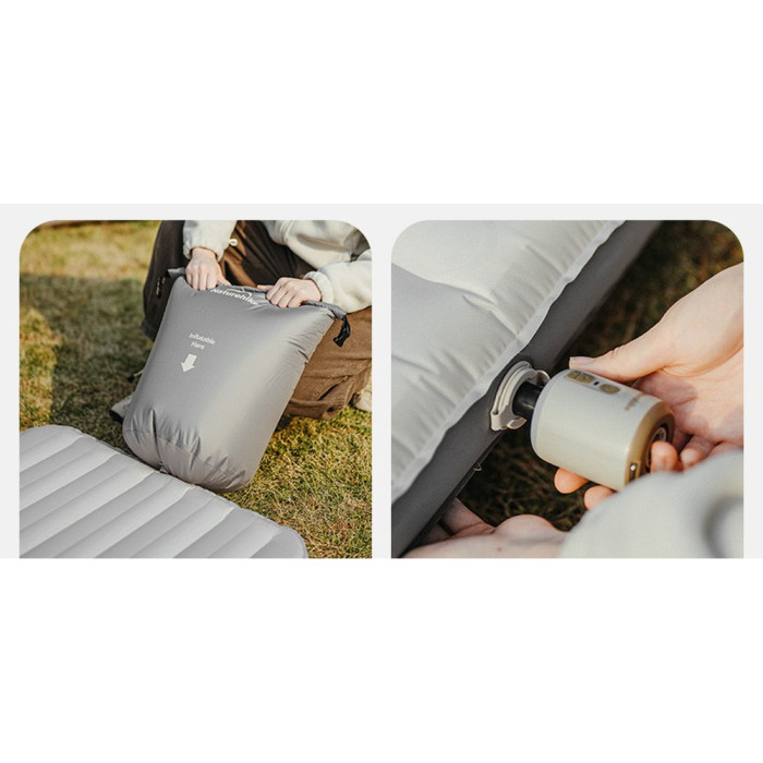 Матрац надувний одинарний Naturehike CNK2450WS034, 95 мм, із мішком для надування, білий 