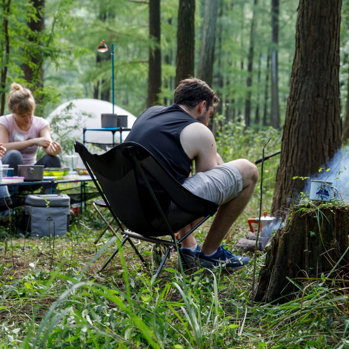 Стілець складаний Naturehike Stellaluna L04 CNK2450JJ015, розмір M, алюміній, чорний 