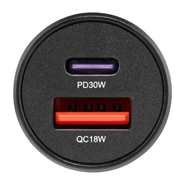Автомобільний зарядний пристрій Brevia ePower DualCharge 48W 1xUSB-C+1xUSB-A, black 