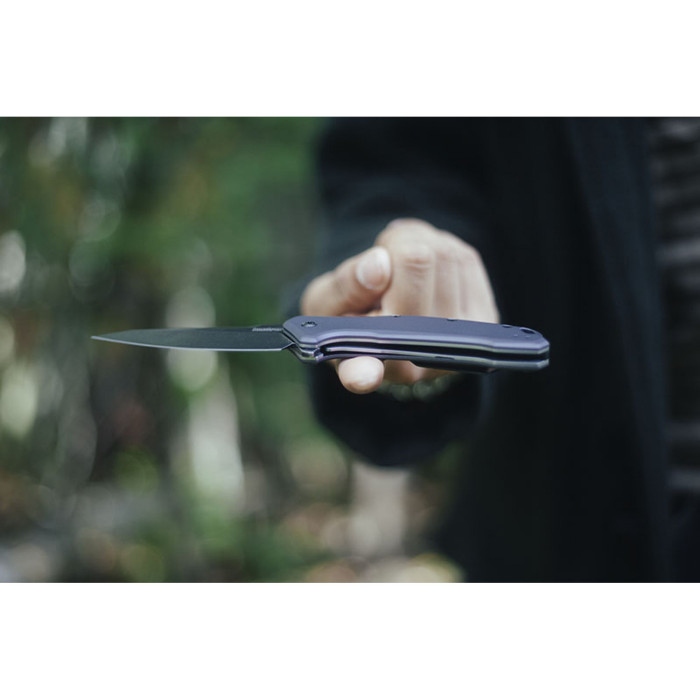 Ніж чорна мийка з сірого алюмінію Kershaw Link (1776grybw) 