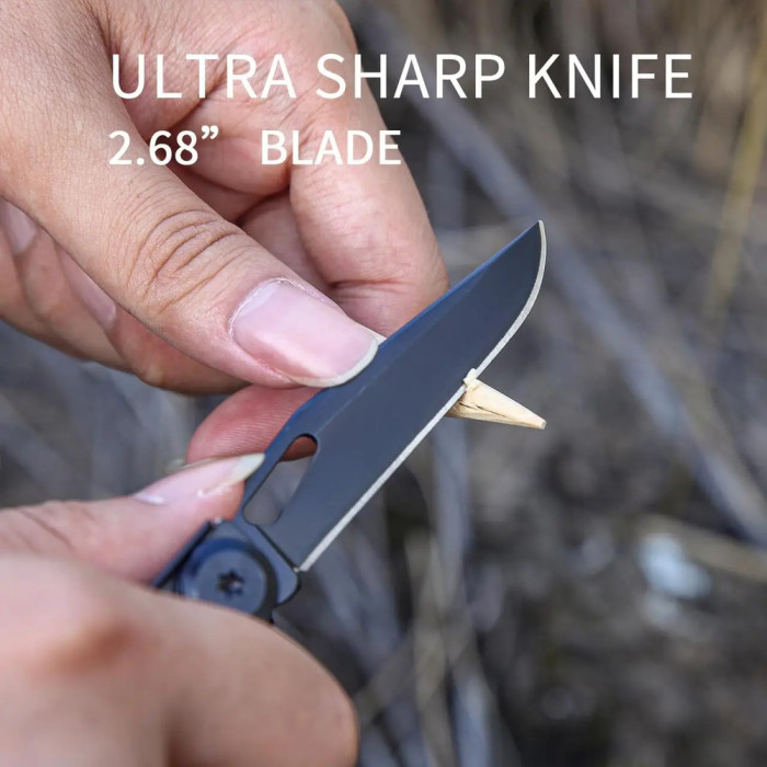 Ніж-мультитул Rocktol 12-в-1 в шкіряному чохлі 