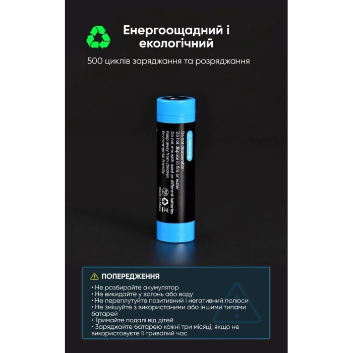 Комплект акумуляторів Wuben 18650 (2600мАг) 2шт 