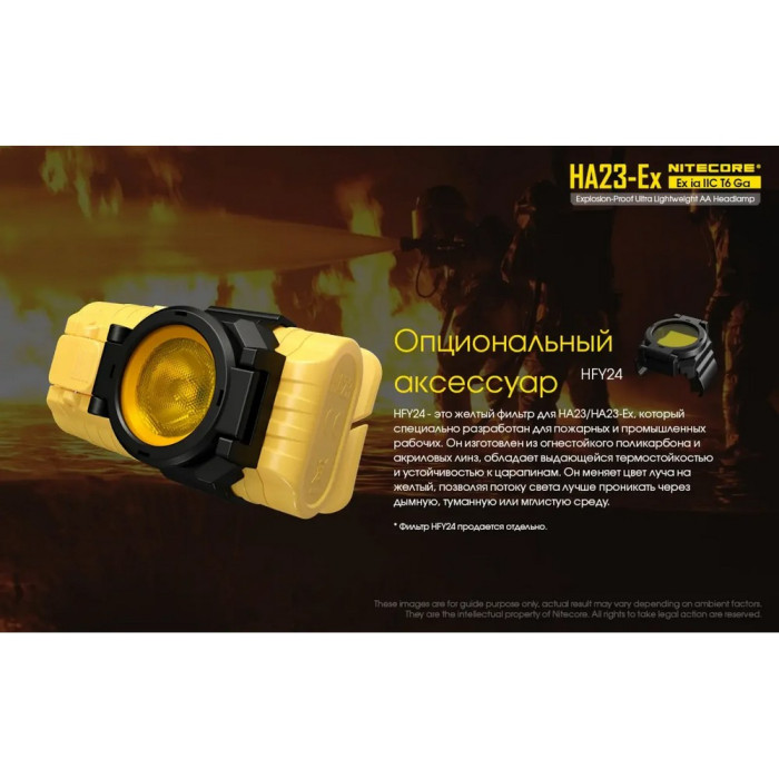 Ліхтар налобний вибухозахищений Nitecore HA23-EX (Cree XP-G, 100 люмен, 3 режими, 2xAA) 