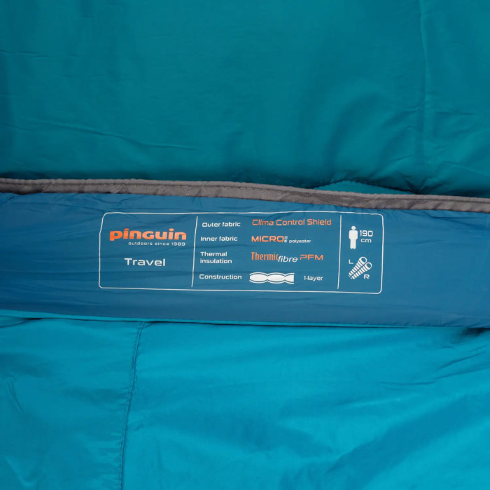 Спальний мішок Pinguin Travel PFM (13/9°C), 190 см - Right Zip, Khaki (PNG 241440) 