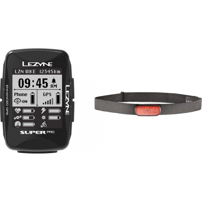 Комп'ютер Lezyne SUPER PRO GPS HR LOADED Y13 чорний 