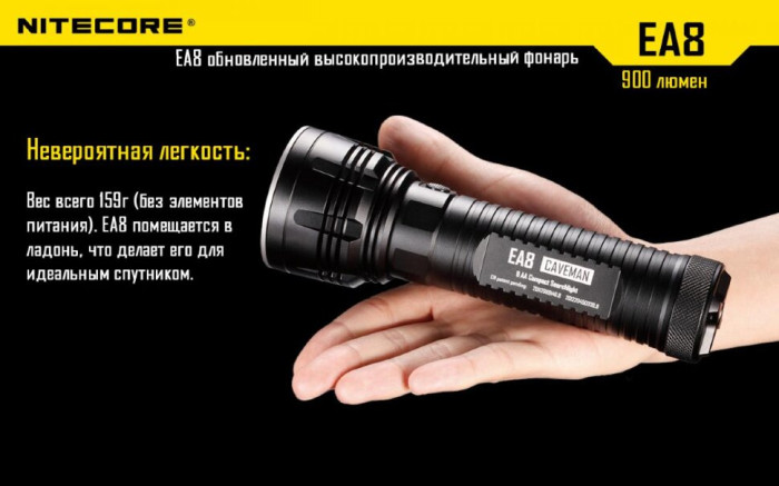 Кишеньковий ліхтар Nitecore EA8, 900 люмен (6-1059w), теплий 