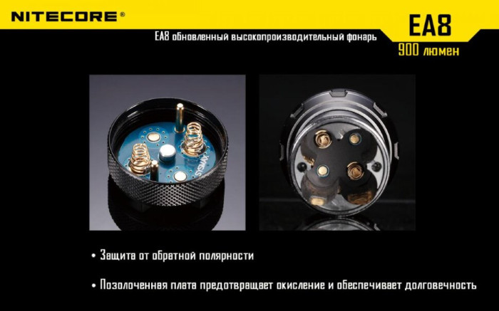 Кишеньковий ліхтар Nitecore EA8, 900 люмен (6-1059w), теплий 