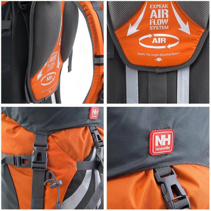 Рюкзак трекінговий Naturehike 70 л bright orange NH70B070-B 