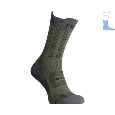 Компресійні шкарпетки захисні літні Protector ShortDry PRO сірий-хакі L 44-47