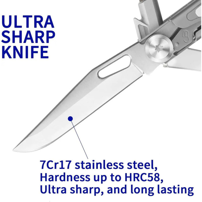 Ніж-мультитул Rocktol 12-в-1 з титановим покриттям 