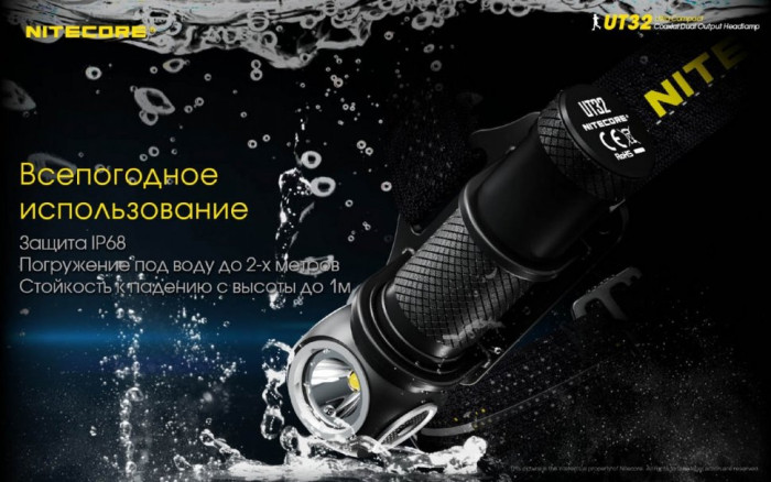 Ліхтар налобний Nitecore UT32 (Cree XP-L2 V6 + Cree XP-L V6, 1100 люмен, 12 режимів, 1х18650) (пошкоджена упаковка) 