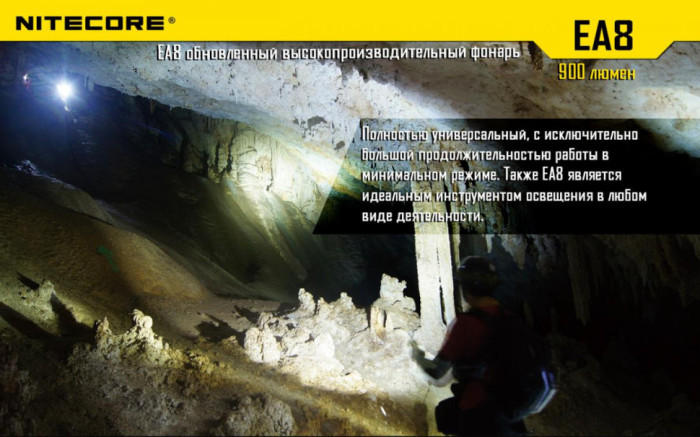 Кишеньковий ліхтар Nitecore EA8, 900 люмен (6-1059), холодний 
