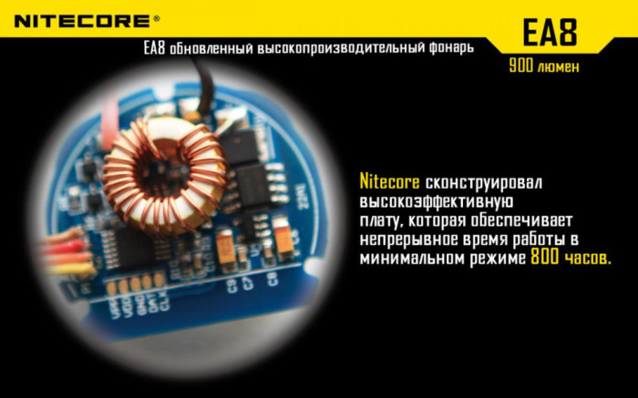 Кишеньковий ліхтар Nitecore EA8, 900 люмен (6-1059), холодний 
