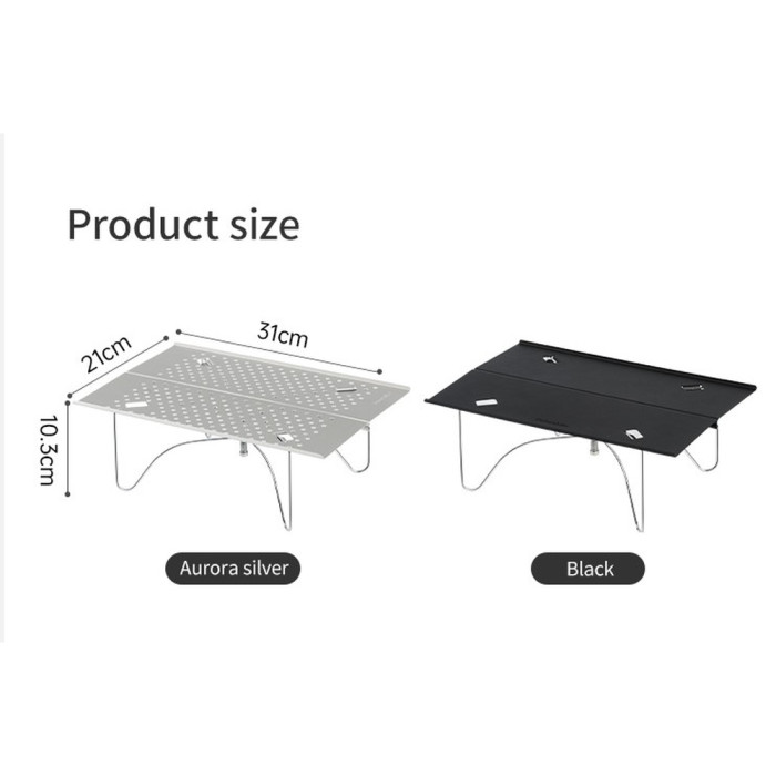 Складаний стіл Naturehike CNK2450JJ024, 31х21 см, алюміній, сірий 