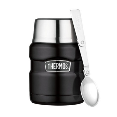 Термос для їжі Thermos з ложкою 470мл матово-чорний (173022)