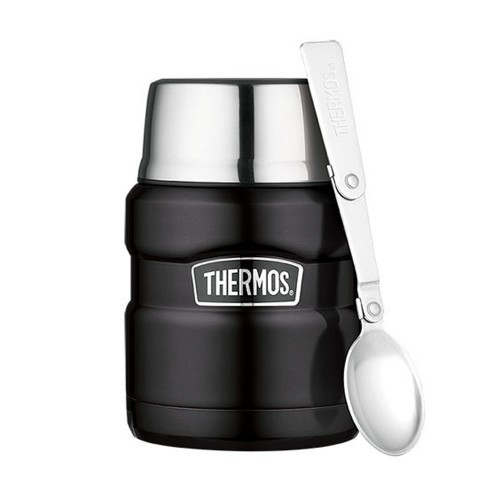 Термос для їжі Thermos з ложкою 470мл матово-чорний (173022) 