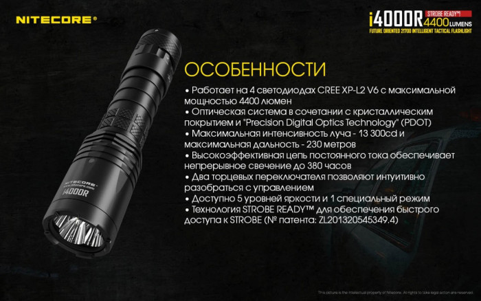 Ліхтар Nitecore i4000R 