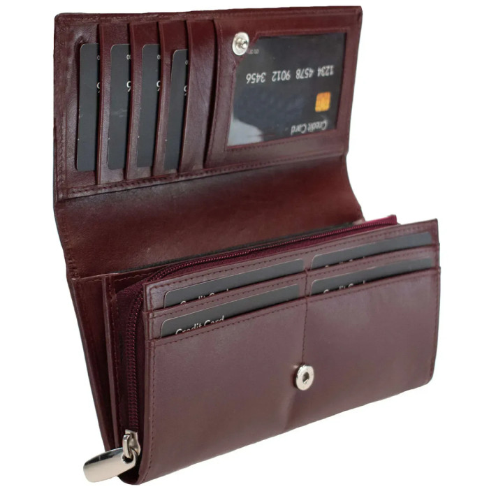 Гаманець жіночий шкіряний Semi Line RFID Dark Red (P8264-2) 