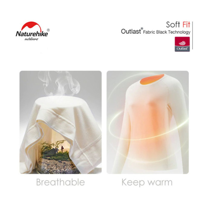 Термо-лонгслів чоловічий Naturehike NH22NY009, зима, розмір XL, чорний 