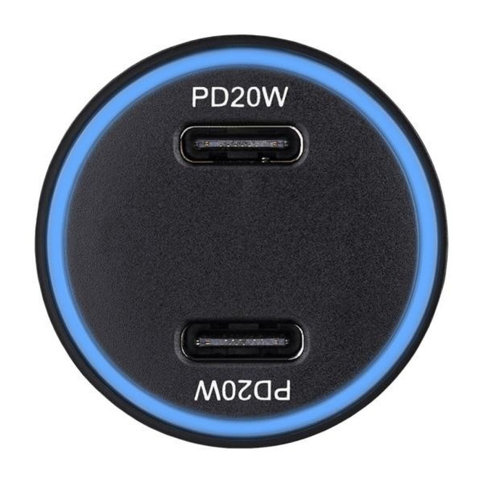 Автомобільний зарядний пристрій Brevia ePower DualCharge Display 40W 2xUSB-C 