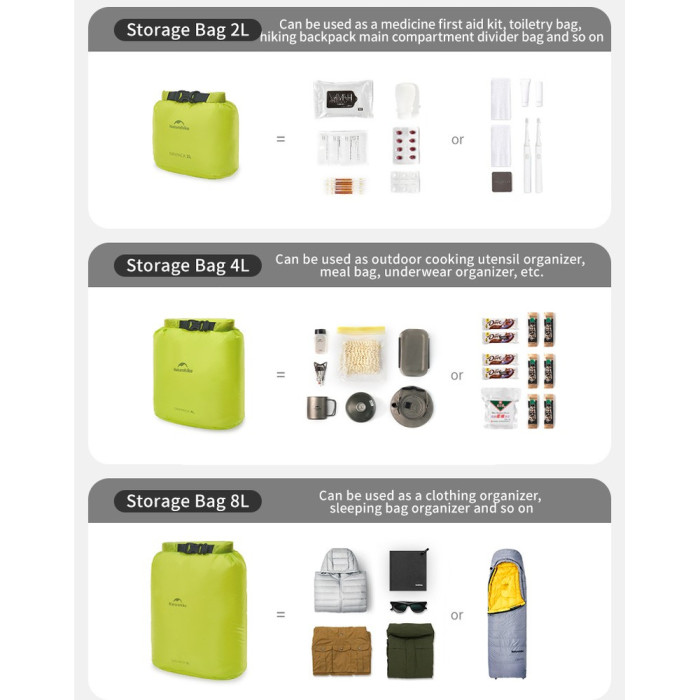 Гермомішок Naturehike CNK2550XB012, 2 л, жовтий 