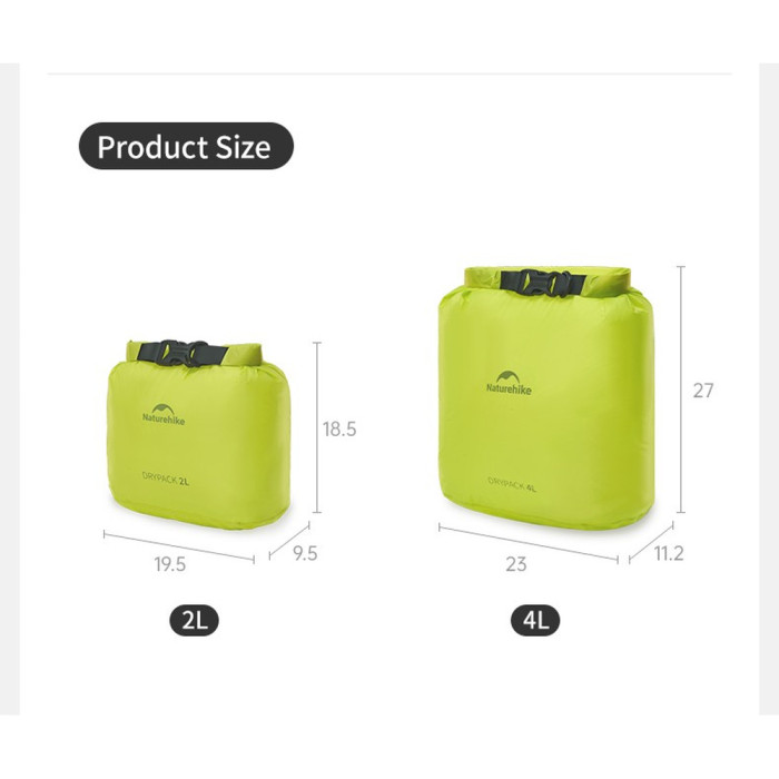 Гермомішок Naturehike CNK2550XB012, 2 л, жовтий 