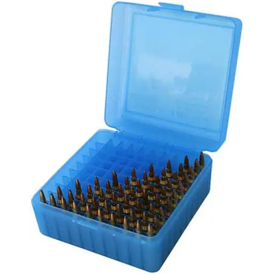 Кейс MTM д/патрон. 223Rem .223 Rem (5,56/45) на 100шт. блакитний
