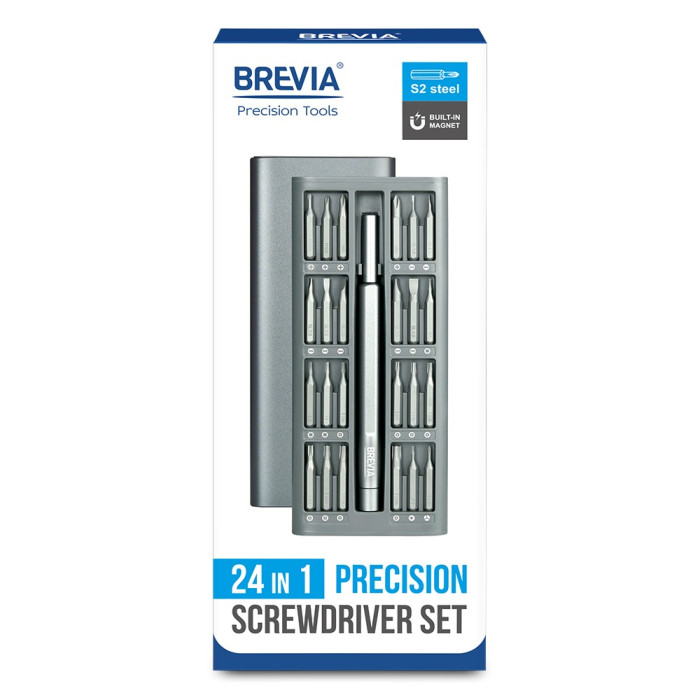 Викрутка з комплектом насадок BREVIA 24 в 1 (55024MMC) 