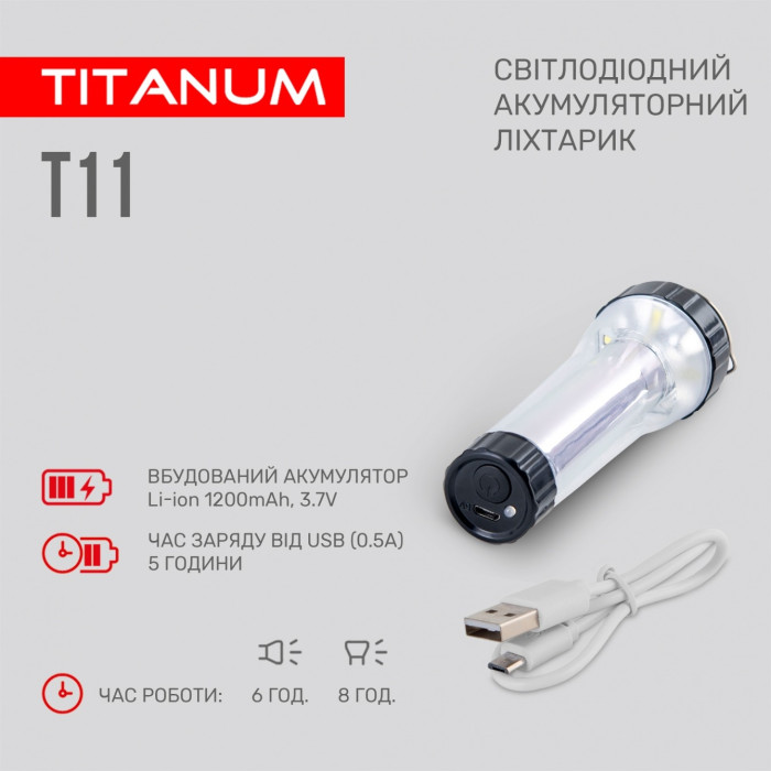 Портативний світлодіодний ліхтарик TITANUM TLF-T11 
