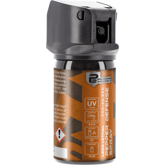 Балончик газовий перцевий Umarex P2P PDS-40 RED UV 10%, 26 мл, конусне розпилення