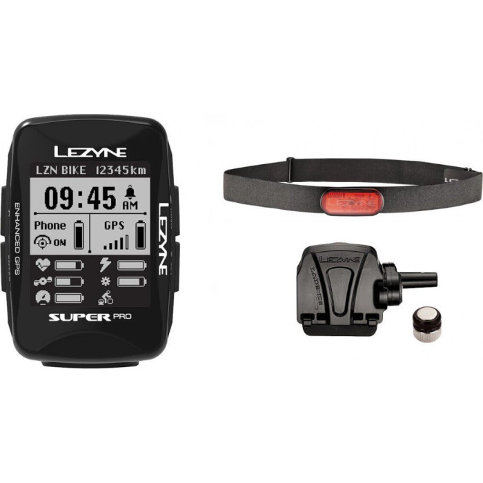 Комп'ютер Lezyne SUPER PRO GPS HRSC LOADED Y13 чорний 