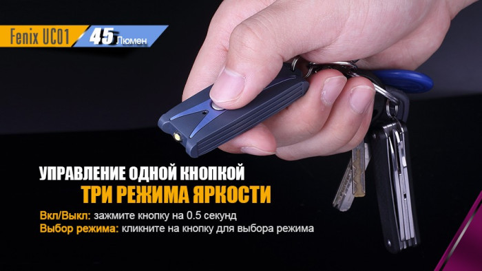 Ліхтар-брелок Fenix UC01, 45 люмен (рожевий) 