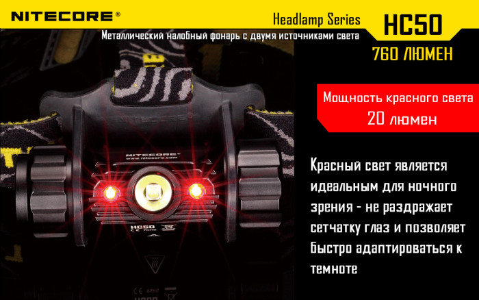 Ліхтар налобний Nitecore HC50 