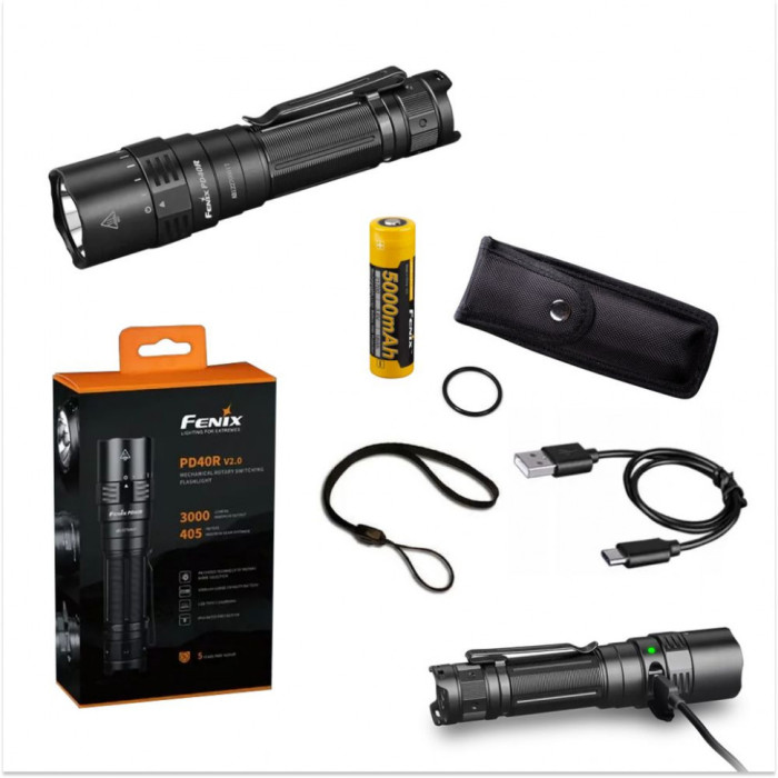 Ліхтар ручний Fenix PD40R V2.0 + подарунок Ліхтар ручний Fenix E01 V2.0 (пошкоджена упаковка) 