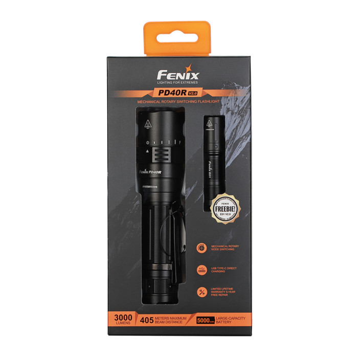 Ліхтар ручний Fenix PD40R V2.0 + подарунок Ліхтар ручний Fenix E01 V2.0 (пошкоджена упаковка) 