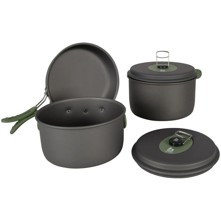 Набір посуду Bo-Camp Explorer 3 Pieces Hard Anodized Grey/Green (2200239) 