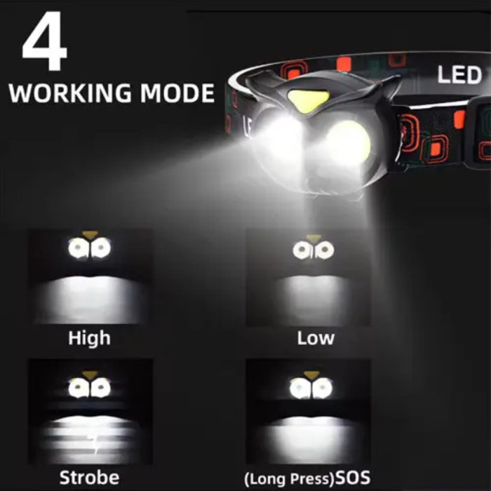 Ліхтар налобний Police PLD-WT209-2COB COBA, 3xAAA 