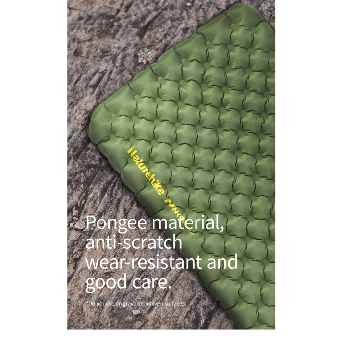 Матрац надувний надлегкий двомісний Naturehike CNK2450WS014, із мішком для надування, прямокутний зелений 