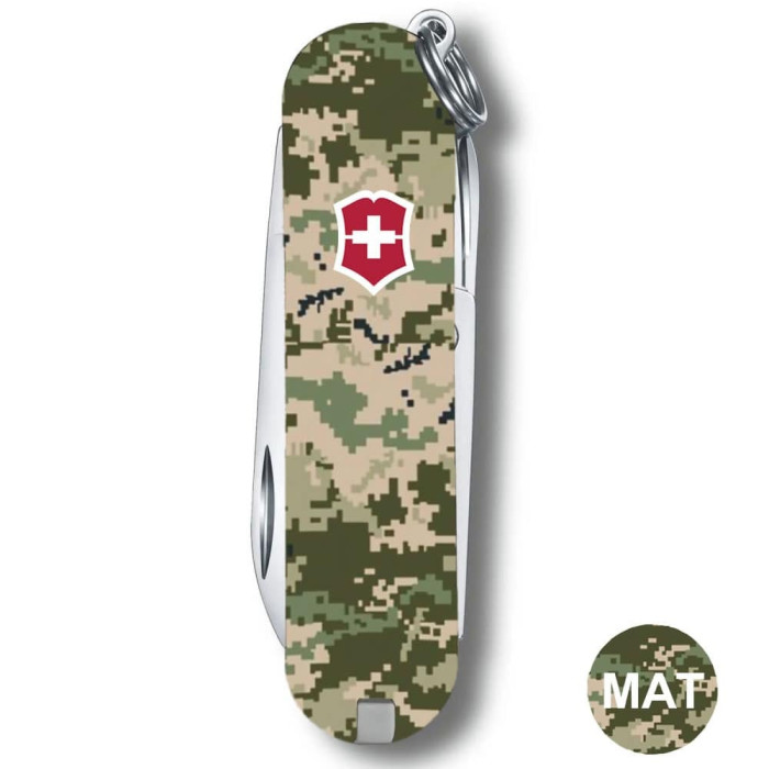 Складаний ніж Victorinox CLASSIC SD ARMY Піксель з черв. Лого 0.6223.3.W3941pw