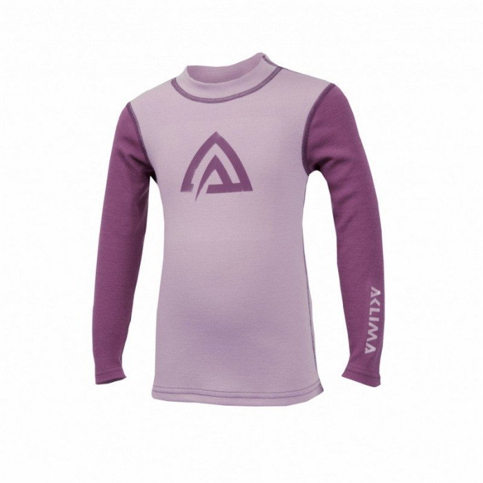 Термофутболка дитяча Aclima WarmWool Crew Neck Children Mauve Shadows/Damson, 90 
