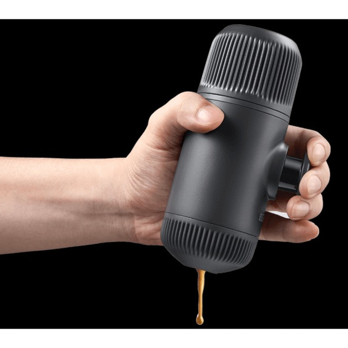 Портативна еспресо-кавоварка Wacaco Nanopresso сіра з чохлом, механічна, для меленої кави 
