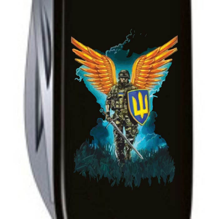 HUNTSMAN UKRAINE 91мм/15функ/чорн /штоп/ножн/пила/гачок /Ангел ЗСУ 