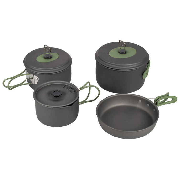 Набір посуду Bo-Camp Explorer 4 Pieces 19 Hard Anodized Grey/Green (2200241) 