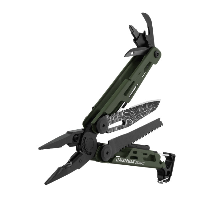 Мультиінструмент Leatherman SIGNAL GREEN TOPO, синтетичний чохол,  картонна коробка 