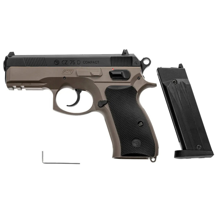 Пістолет страйкбольний ASG CZ 75D Compact FDE Spring кал. 6 мм 